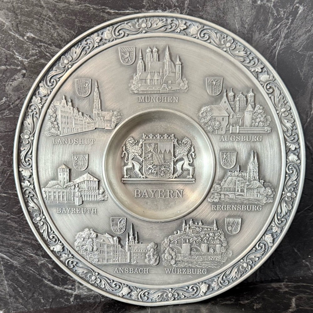 Zinn Becker Bayern Wall Decor 95% Zinn Gegossen